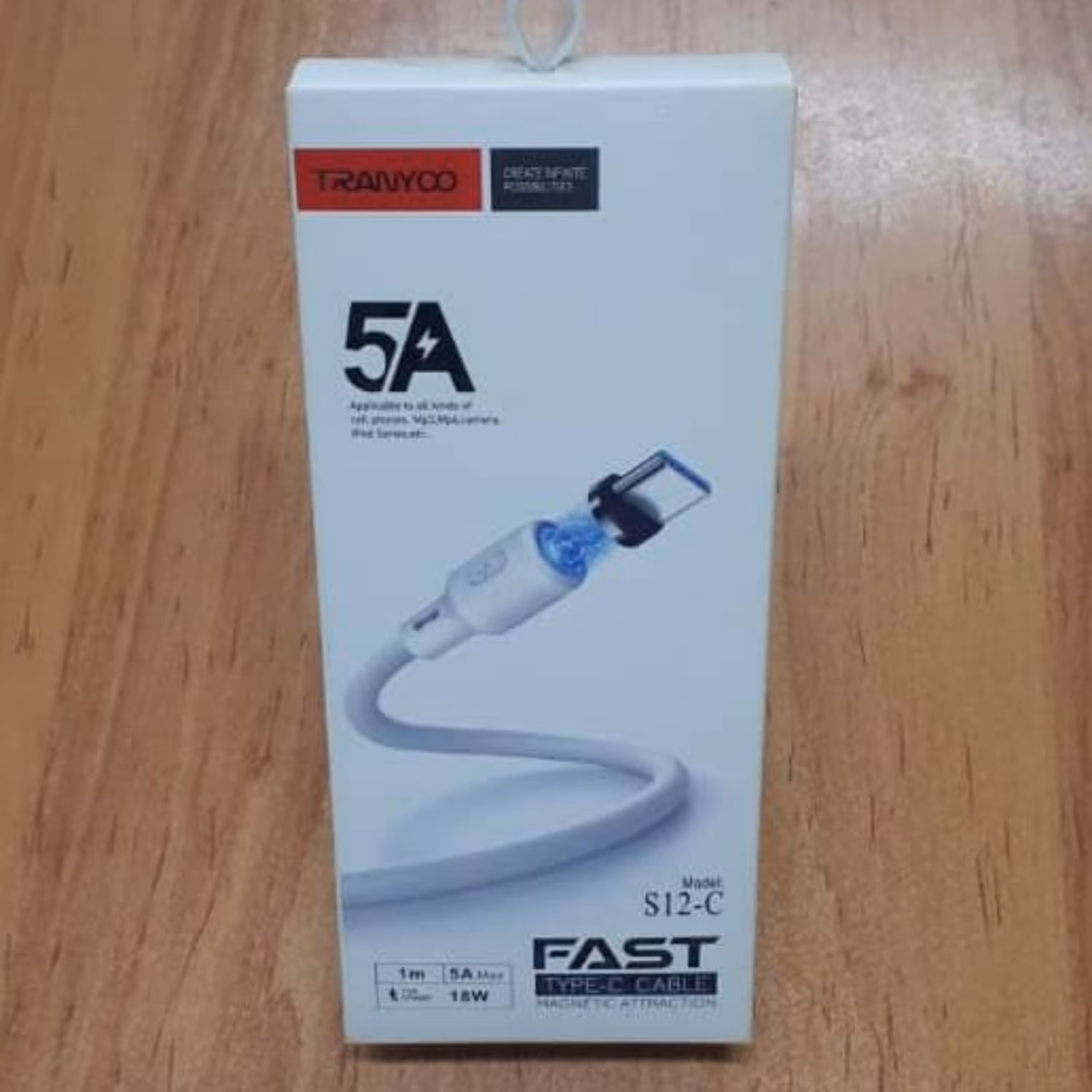 کابل ترانیو مغناطیسی 5 آمپر فست شارژ یو اس بی به تایپ سی یک متری