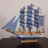 کشتی چوبی دکوری دست ساز 