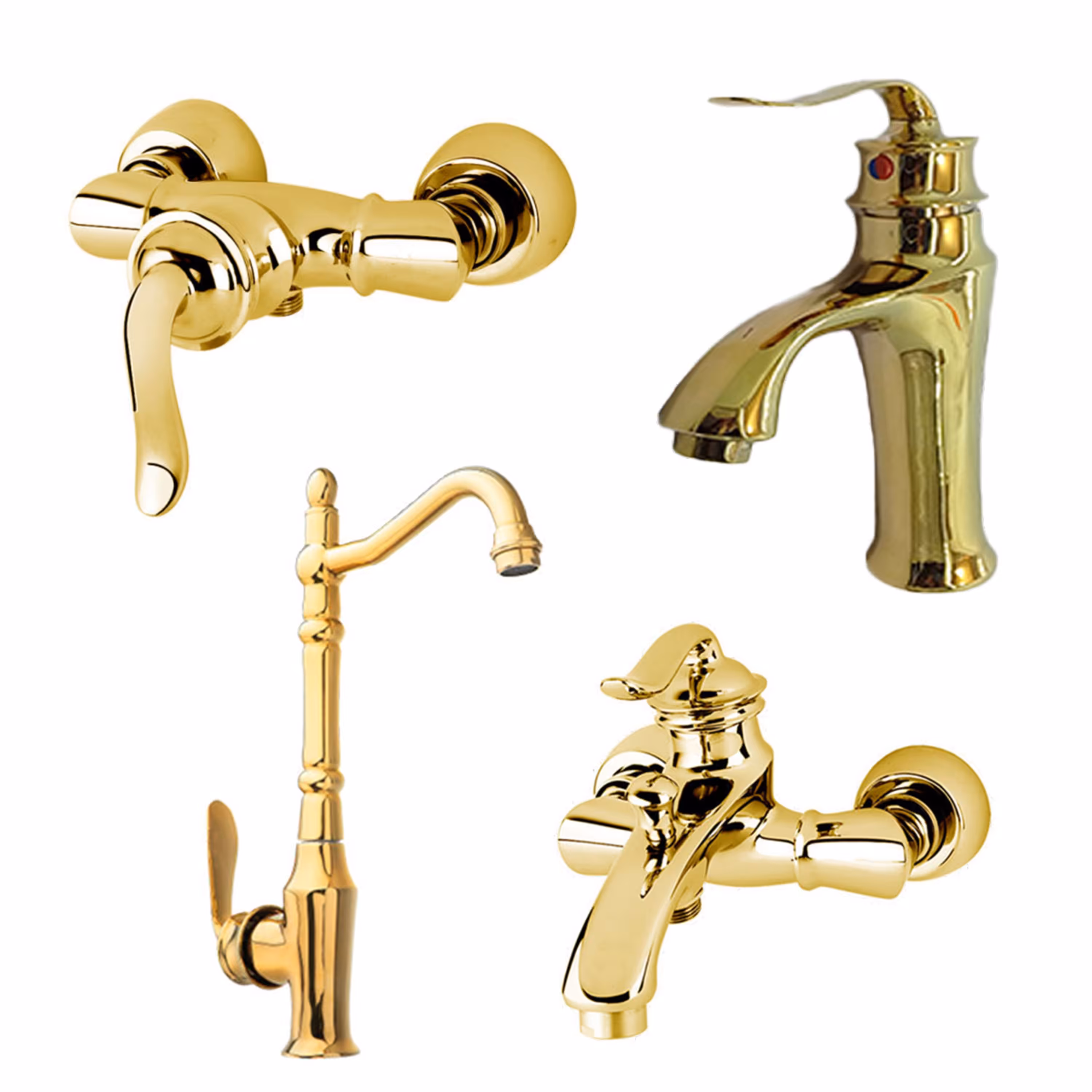 ست شیرآلات مدل بامبو طلایی براق