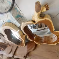 آینه دیواری چوبی روستیک