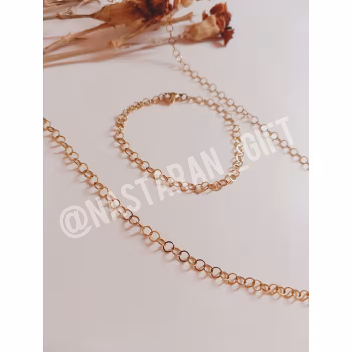 ست گردنبند و دستبند زنجیری حلقه