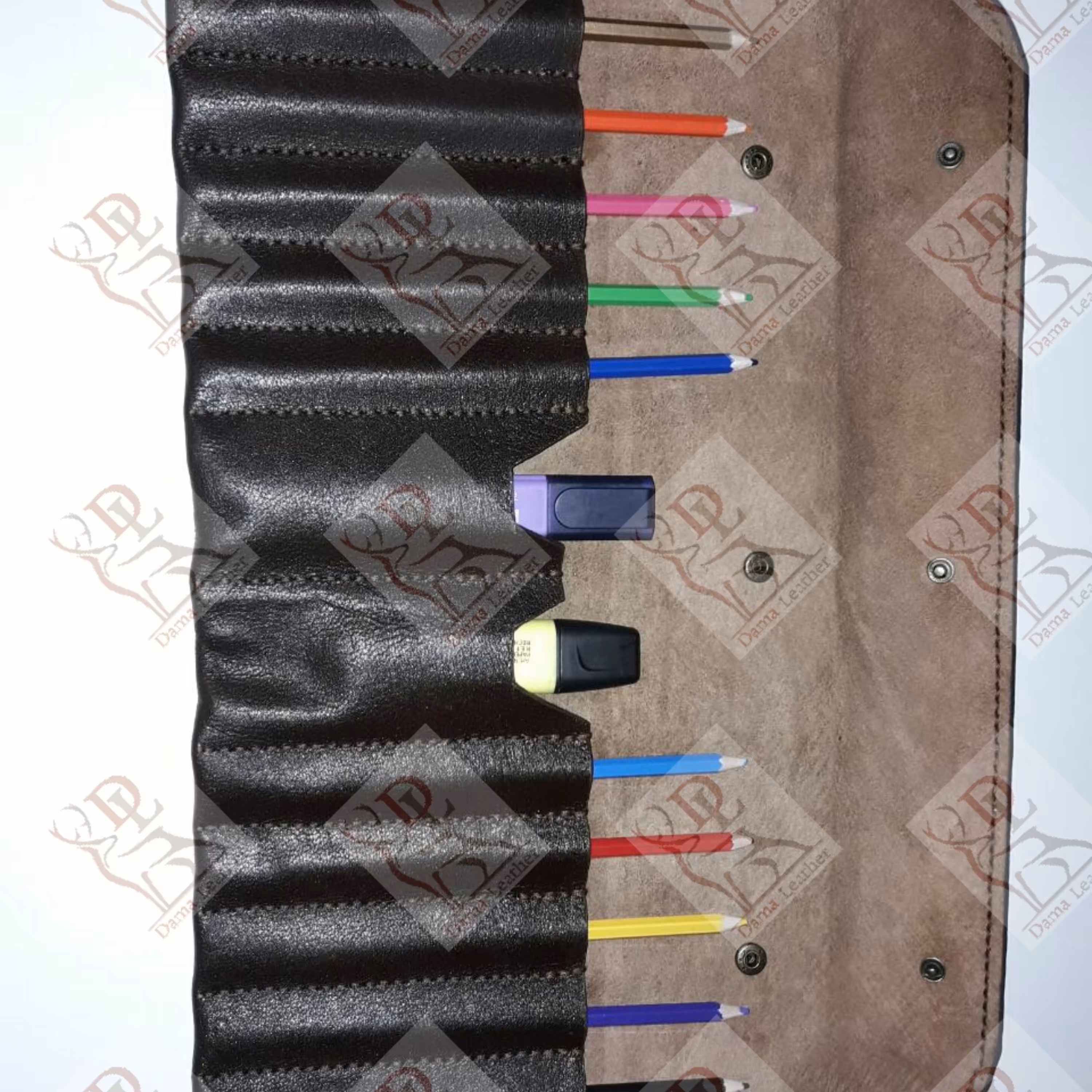 جا مدادی چرم طبیعی دست دوز