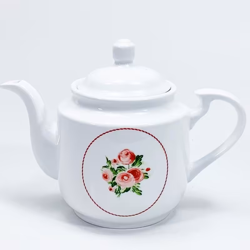 قوری چینی زرین استوانه طرح رزمونت