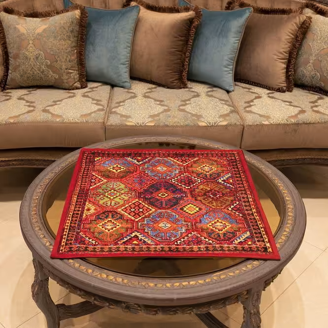 رومیزی مربع 65 طرح قشقایی