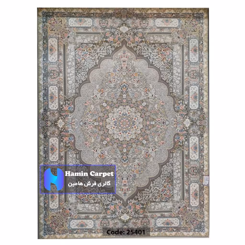 فرش 9 متری 1200 شانه تراکم 3600  نخ اکلریک گل برجسته کد  AR25401