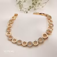 دستبند توپی دایره ای نگین دار ژوپینگ اصل فری سایز 