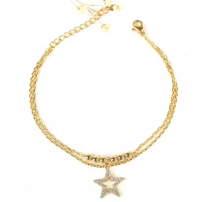 دستبند آویز ستاره طرح طلا برند ژوپینگ کد 10266