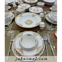 سرویس چینی پردیس طرح شانلی 98 پارچه بن چاینا