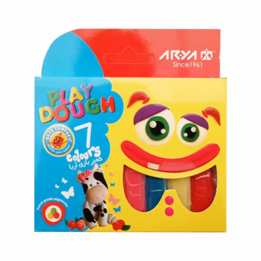 خمیر بازی 7 رنگ آریا جعبه مقوایی