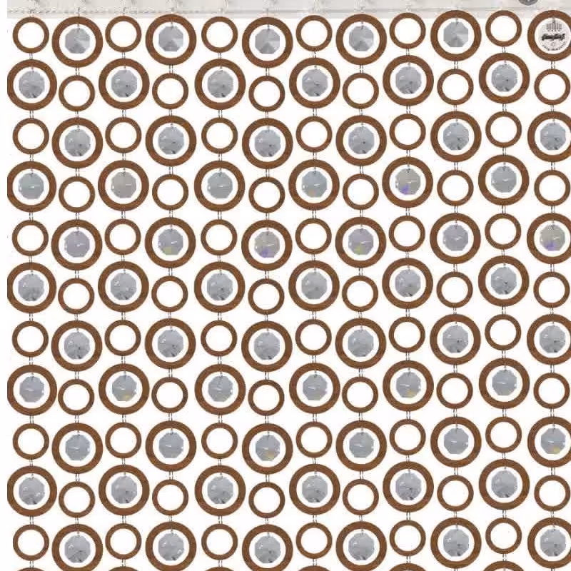 پرده آویز ترکیبی چوب و کریستال مدل رویا عرض75  ارتفاع 250 سانتیمتر(قهو ه ای)