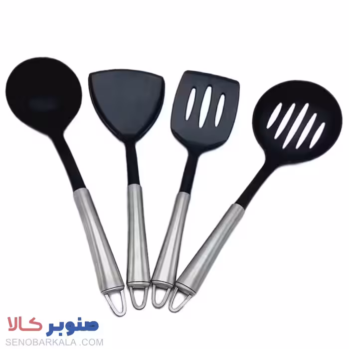 سرویس کفگیر و ملاقه 4 پارچه اف بی ویژن مدل دسته استیل - صنوبرکالا