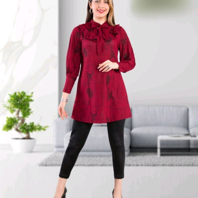 تونیک یقه کرواتی چیندار سمانه