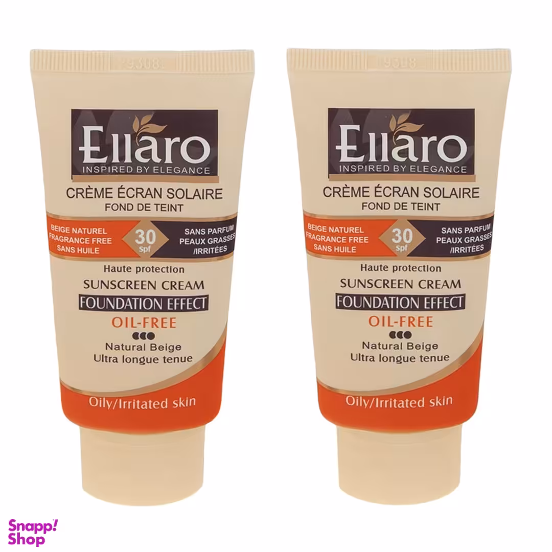 کرم ضد آفتاب الارو سری Foundation Effect SPF30 مدل Protection مناسب انواع پوست رنگ بژ طبیعی حجم 40 میل پک 2 عددی