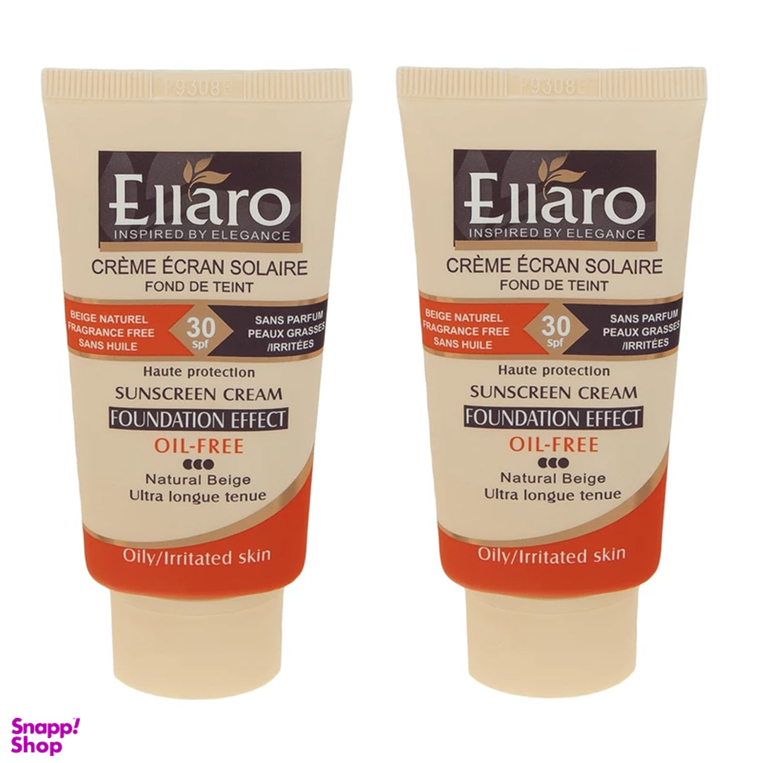 کرم ضد آفتاب الارو سری Foundation Effect SPF30 مدل Protection مناسب انواع پوست رنگ بژ طبیعی حجم 40 میل پک 2 عددی