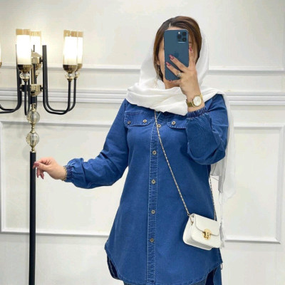 مانتو اسپرت زنانه مدل مانتو بغل زیپ جین کاغذی1314