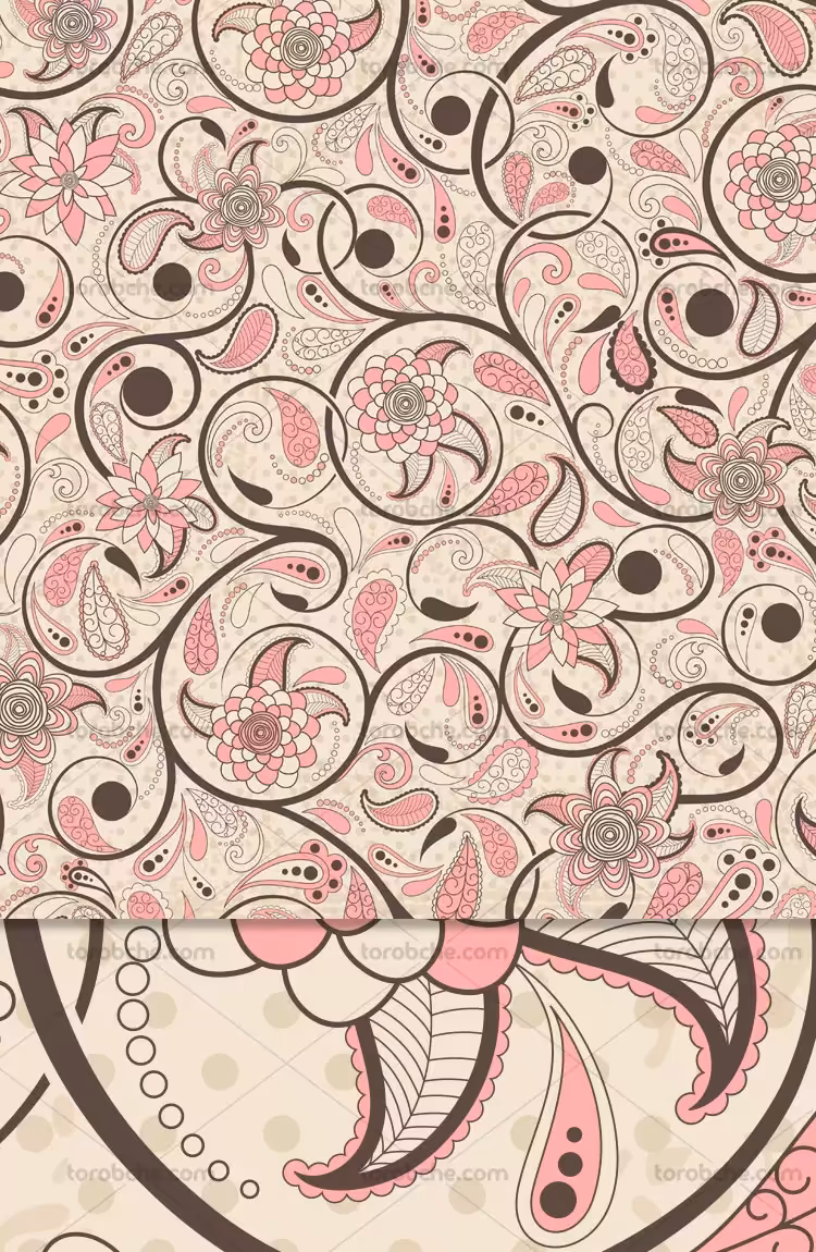 طرح پس زمینه گل و بته سنتی | گرافیک با طعم تربچه