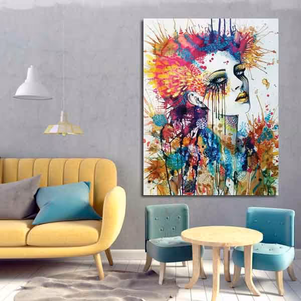 تابلو بوم چاپی لاویا طرح پرتره زن کد ART-796