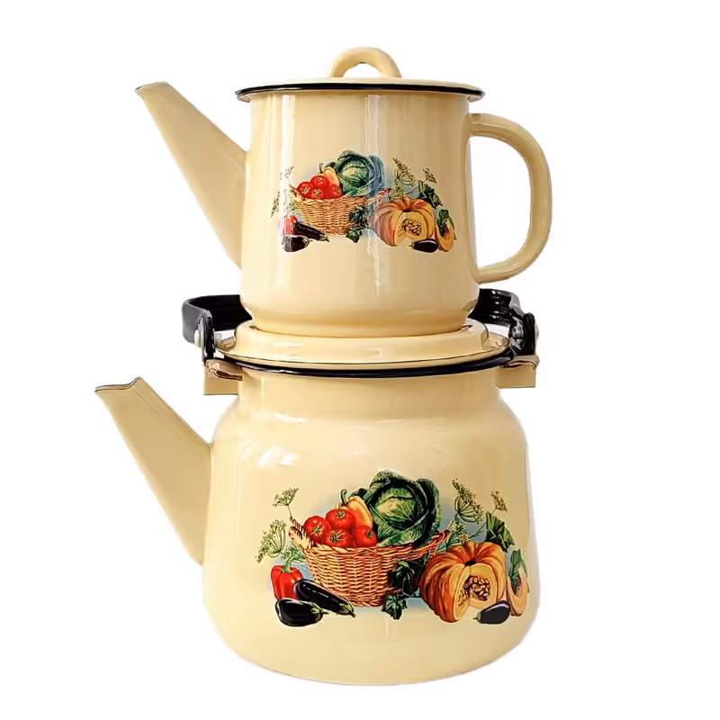 ست کتری و قوری مدل لعابی طرح کدو