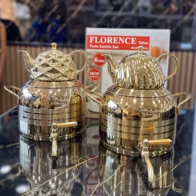 کتری قوری کف چدن طلایی