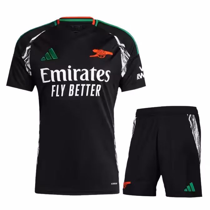 کیت دوم آرسنال 2025 هواداری ست پیراهن و شورت با لوگوی دوختی و تایلندی