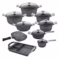 سرویس قابلمه 17 پارچه جی فی نی GIFFINI  مدل G-NANO -017 دسته سفید ماربل  