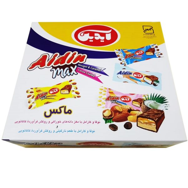 نوقا و کارامل با مغز دانه های خوراکی آیدین - 420 گرم | فروشگاه اینترنتی تاتا کالا