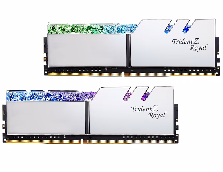 رم کامپیوتر RAM جی اسکیل دو کاناله مدل Trident Z Royal RS DDR4 3200MHz CL16 Dual ظرفیت 64 گیگابایت