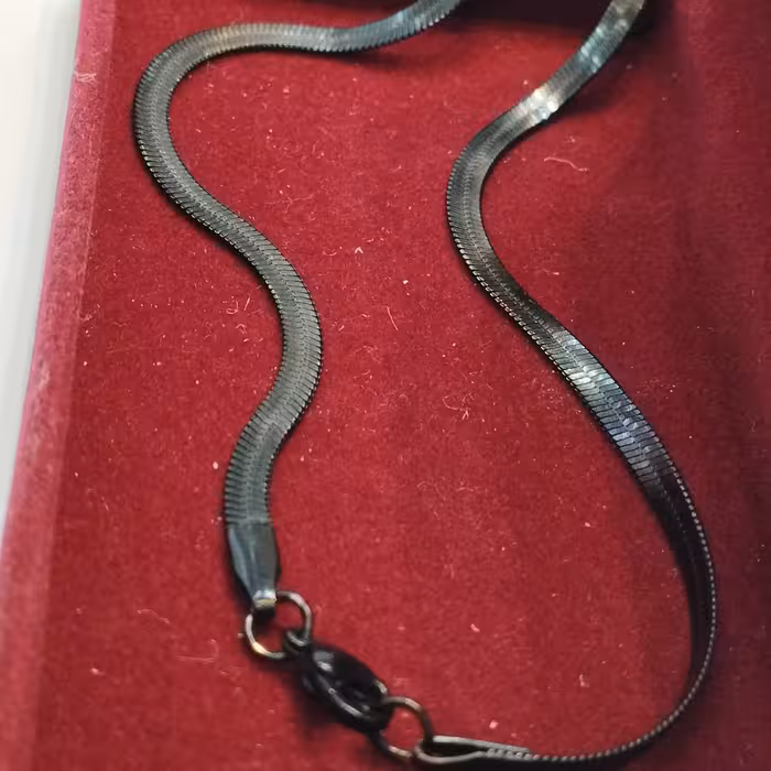 زنجیر مردانه استیل رنگ ثابت مدل ماری رنگ مشکی کد1