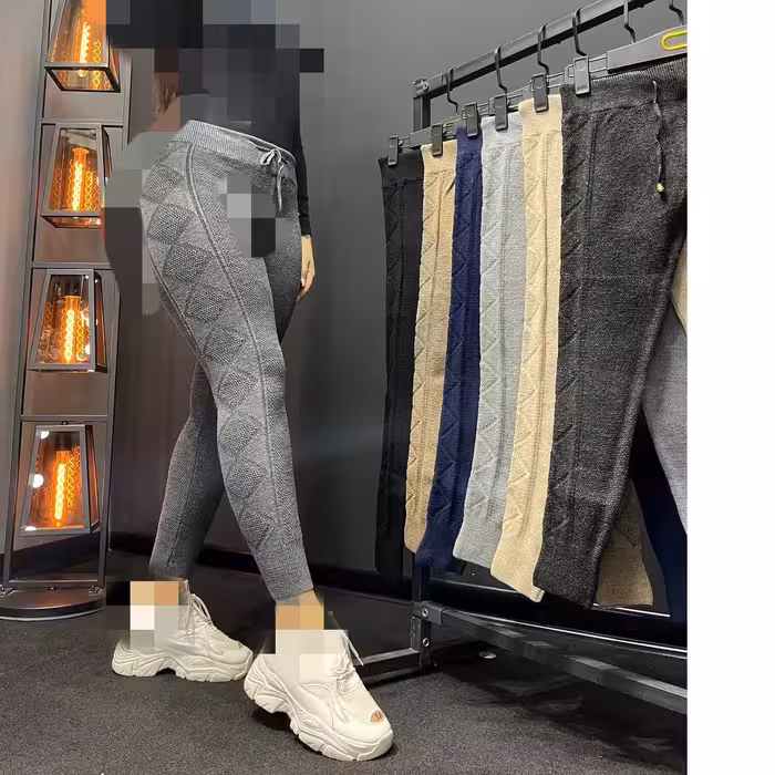 شلوار بافت ضخیم گرم بالا فری سایز 38 تا 46 ایزی شاپ آنلاین