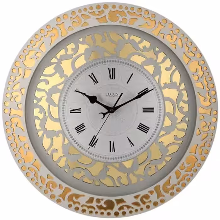 ساعت دیواری چوبی لوتوس کد WM-8800 رنگ WHITE