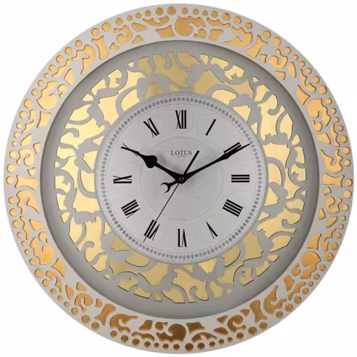 ساعت دیواری چوبی لوتوس کد WM-8800 رنگ WHITE