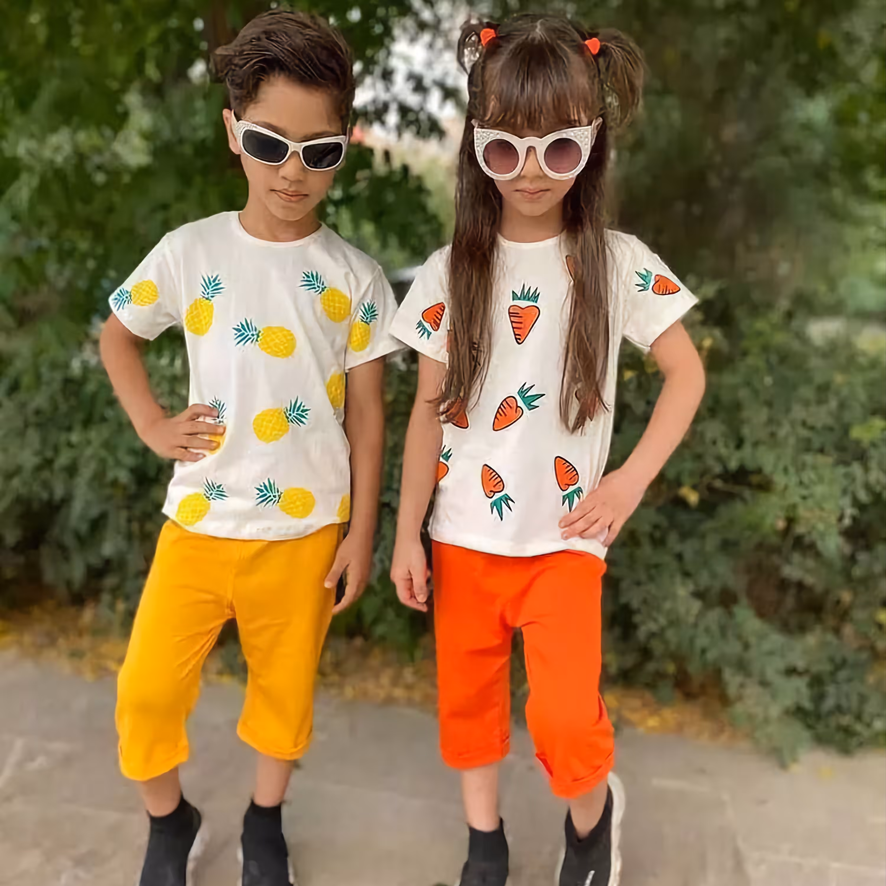 تیشرت شلوارک اسپرت فروت آناناس سایز 45 جنس پنبه لاکرا ارسال رایگان