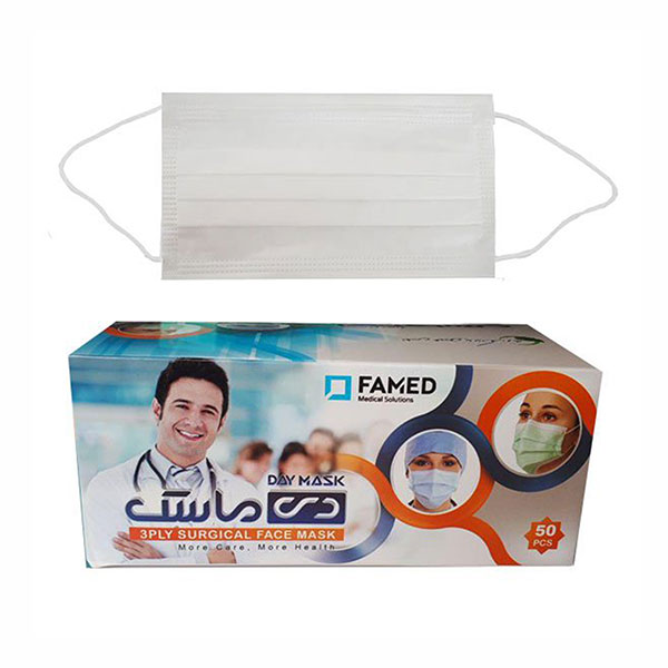 ماسک سه لایه جراحی کش دار 50 عددی دی ماسک (طرح بایکو)