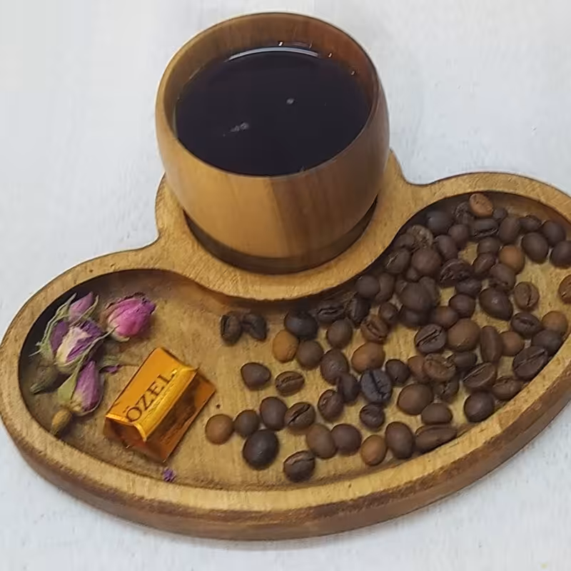 سینی قهوه نیم دایره تک کاپ