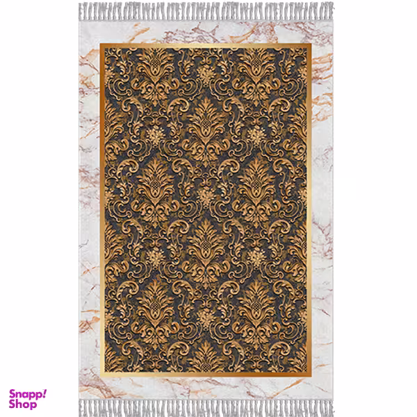 فرش ماشینی چاپی بدون تار و پود هانوکس مدل رسم ایرانی کد IFM.117.02