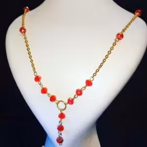 گردنبند صلیبی دانه اناری استیل