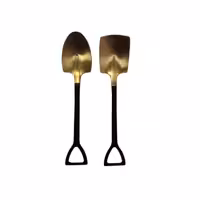 قاشق دسر خوری مدل بیل دسته مشکی مجموعه دو عددی