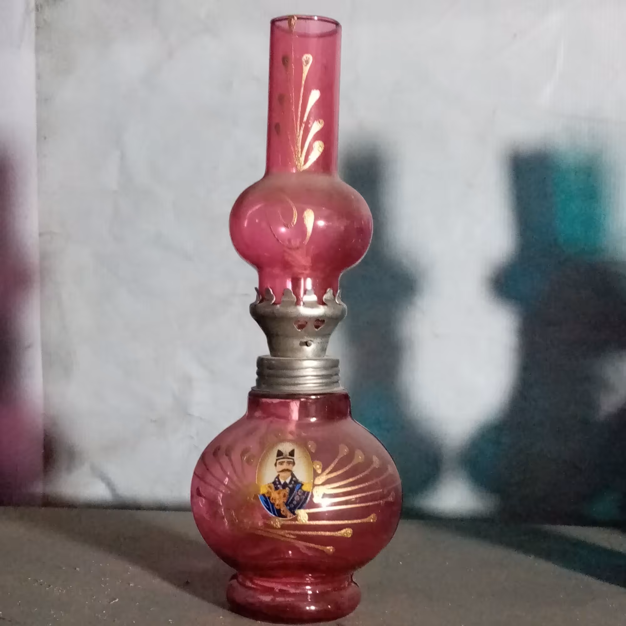 چراغ نفتی شیشه ای زیبا