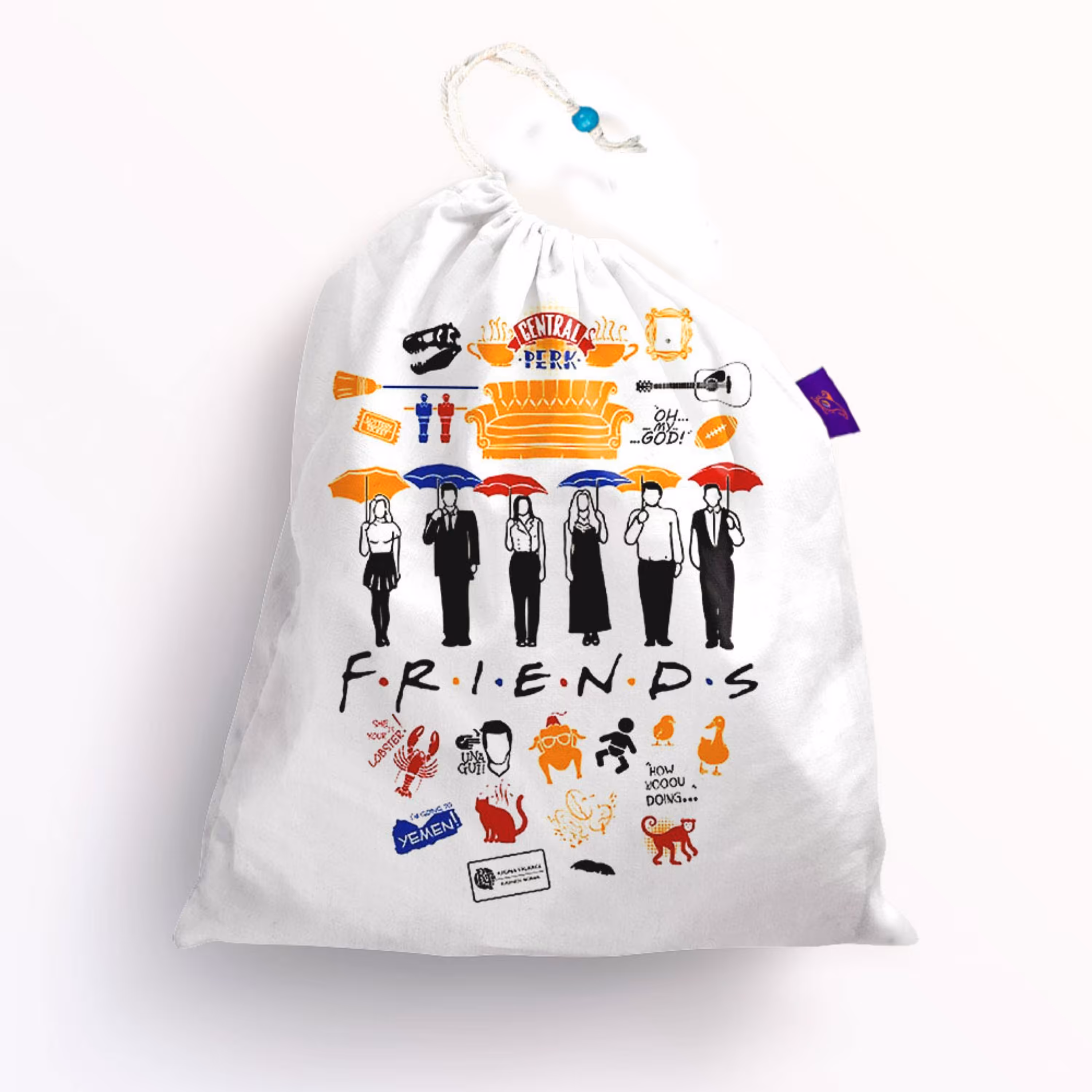 کیسه بنددار ترمه طراحان ایده مدل نمادهای فرندز کد cfp1235 M