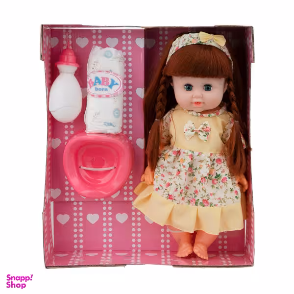 عروسک بیبی بورن طرح نوزاد مدل MV677-5 ارتفاع 32 سانتی متر