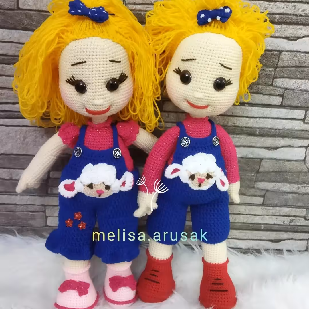 ست عروسک دختر و پسر بافتنی