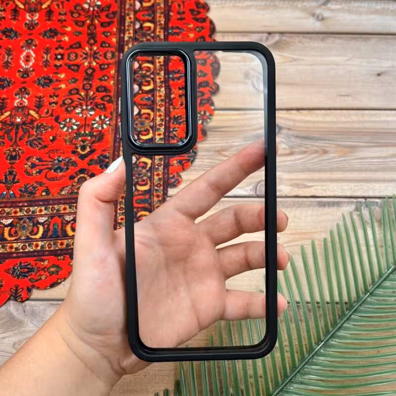 قاب گوشی A14 4G - A14 5G سامسونگ متال شفاف مشکی کد 40110