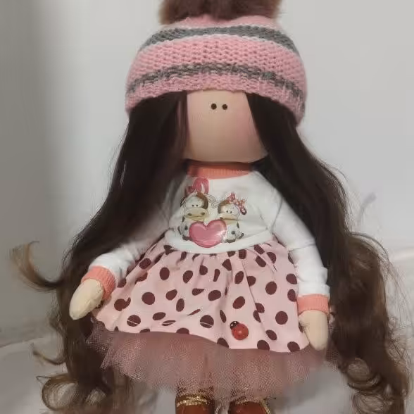 عروسک روسی 30 سانتی با موی طبیعی مشتری