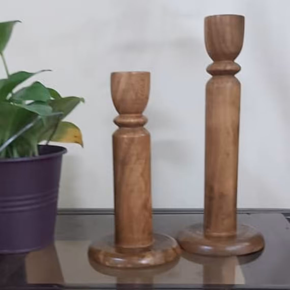 شمعدان چوبی سنتی