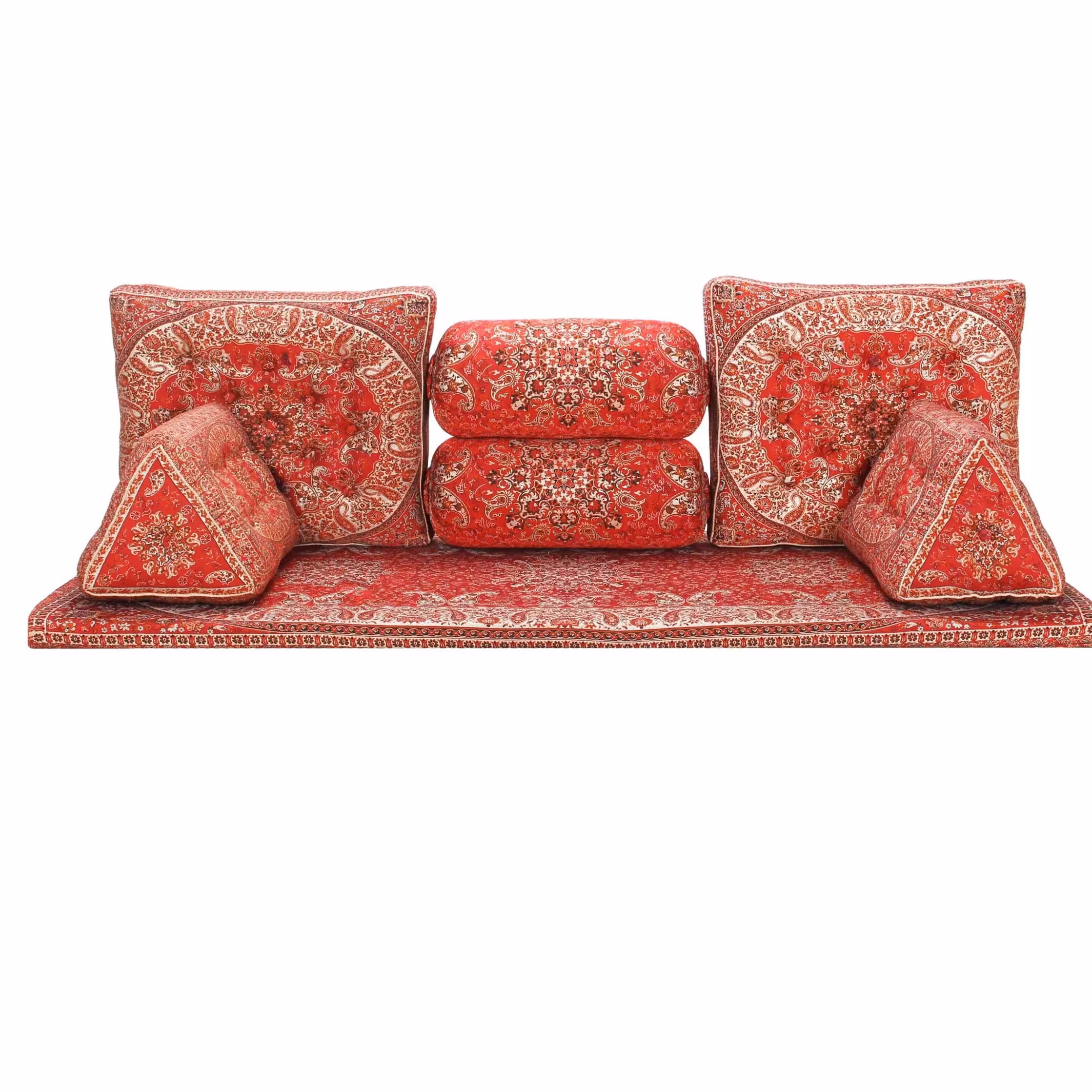 سرویس پشتی ترمه شاه نشین طرح شاه قاسم قرمز 