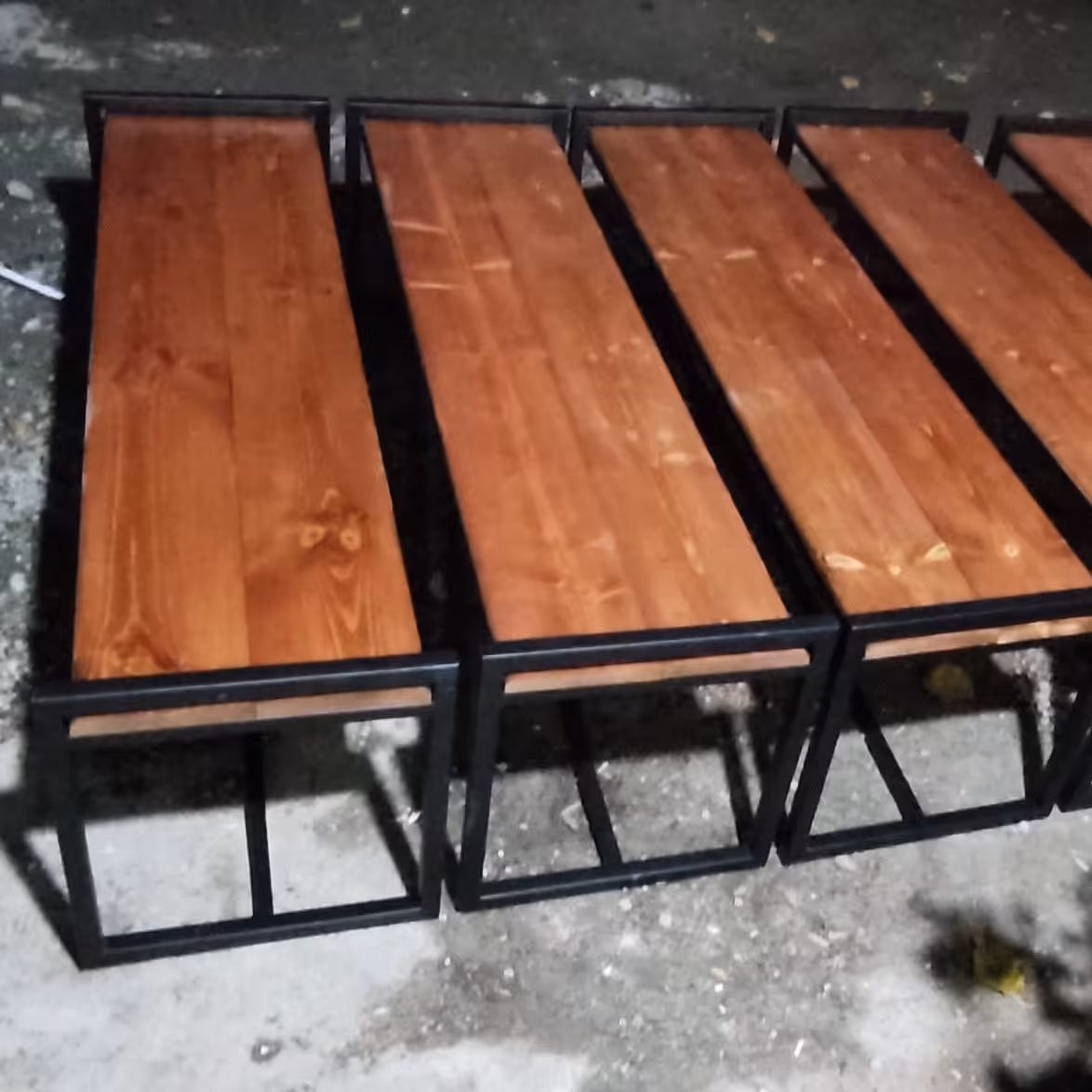 نیمکت چوب و فلز روستیک