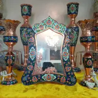 آینه و لاله سایز متوسط مس و پرداز 