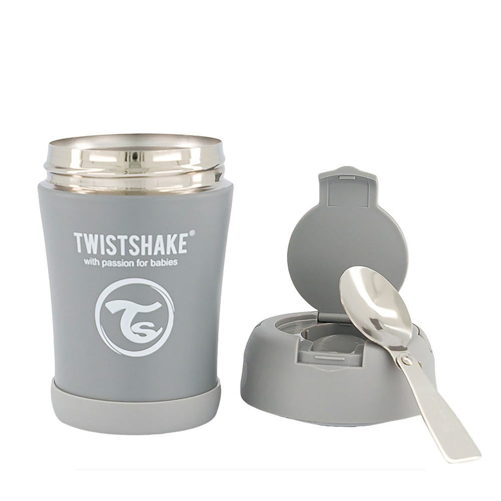 فلاسک غذا  6 ماه تویست شیک Twistshake ظرفیت 350 میلی لیتر طوسی