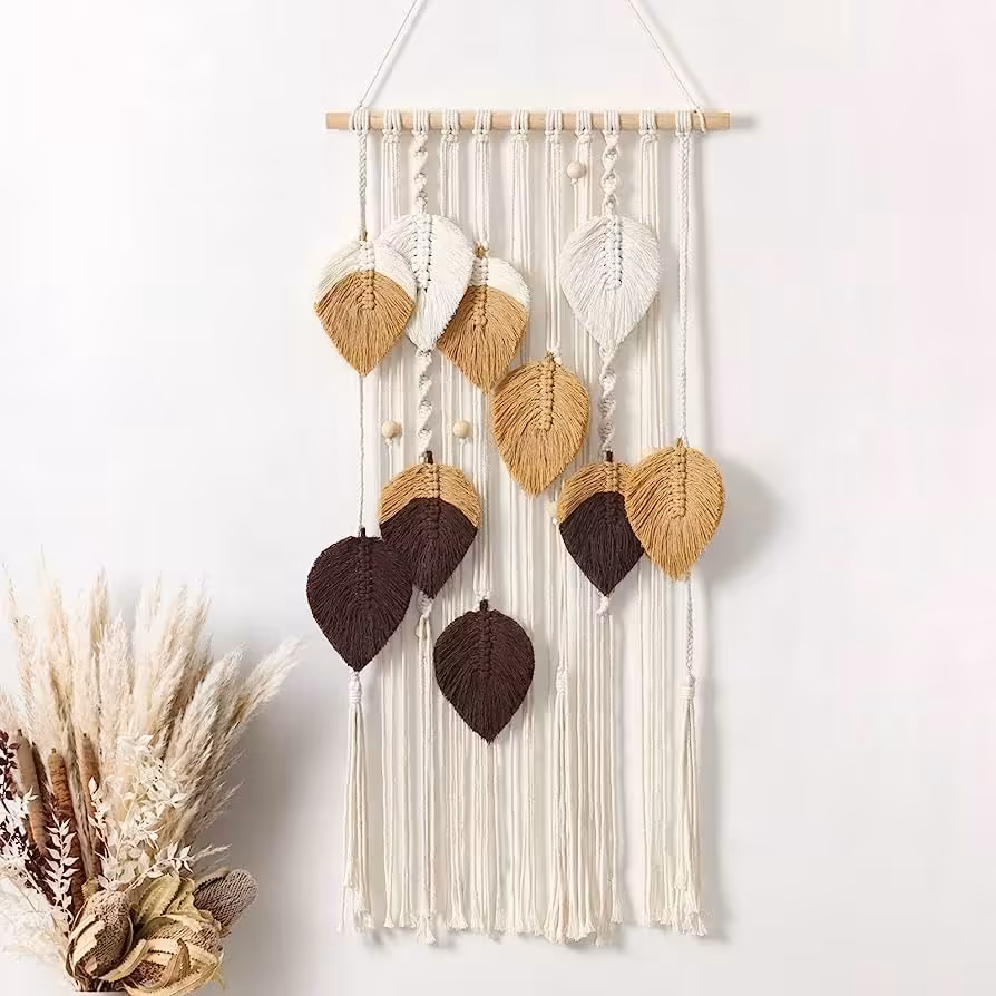 دکوراتیو برگ مکرومه طرح گیتا رنگبندی دلخواه برند آرت بیوتی