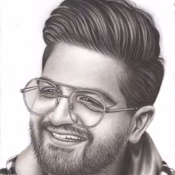 طراحی چهره سایز آ3 تکنیک سیاه قلم